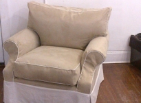 suede-and-ticking-custom-chair
